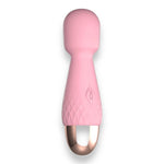 Mini vibrator cu baghetă Power Escorts, silicon, roz, USB, 11,6 cm