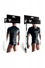 Tricou bărbătesc Regnes Fetish Planet wetlook negru S cu acces la sâni