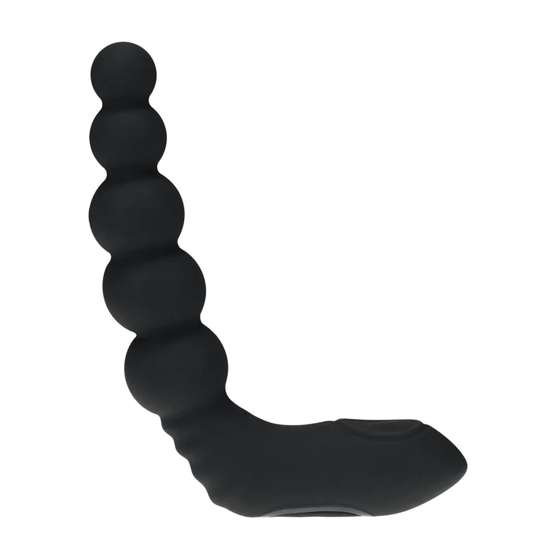 Stimulator de prostată vibrant, încălzit, flexibil, din silicon negru