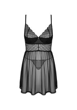 Babydoll și tanga Obsessive Chemeris negru M/L