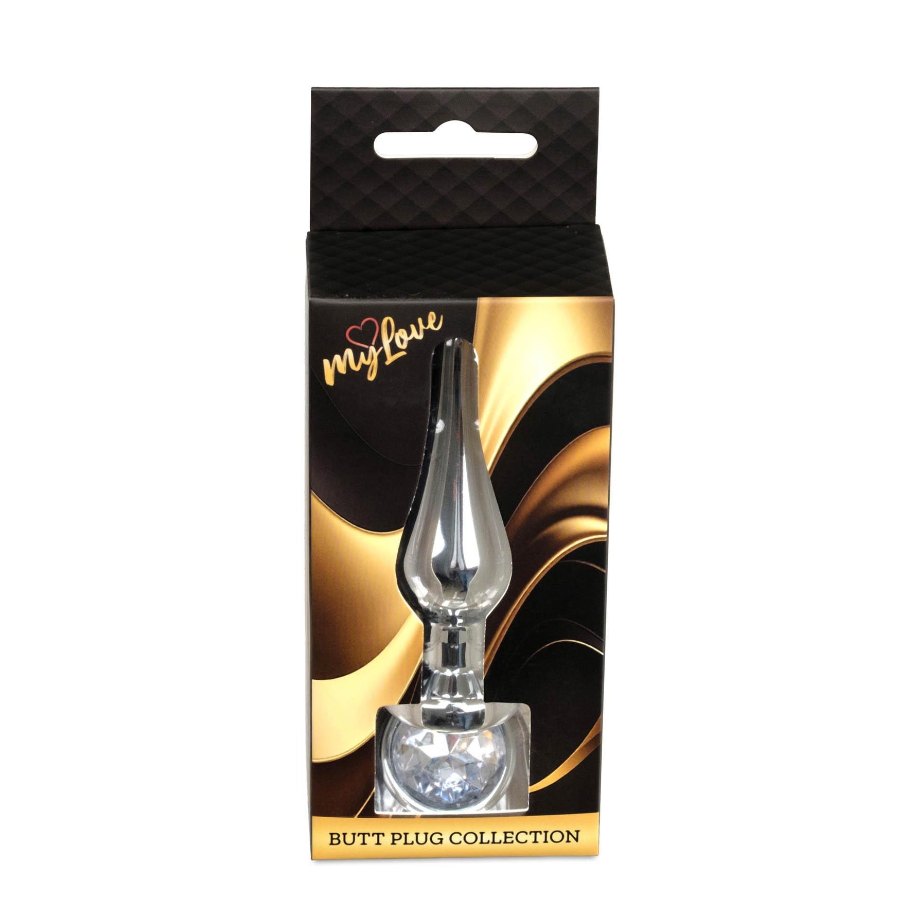 Plug anal din argint cu diamant MyLove Toys 9,5 cm