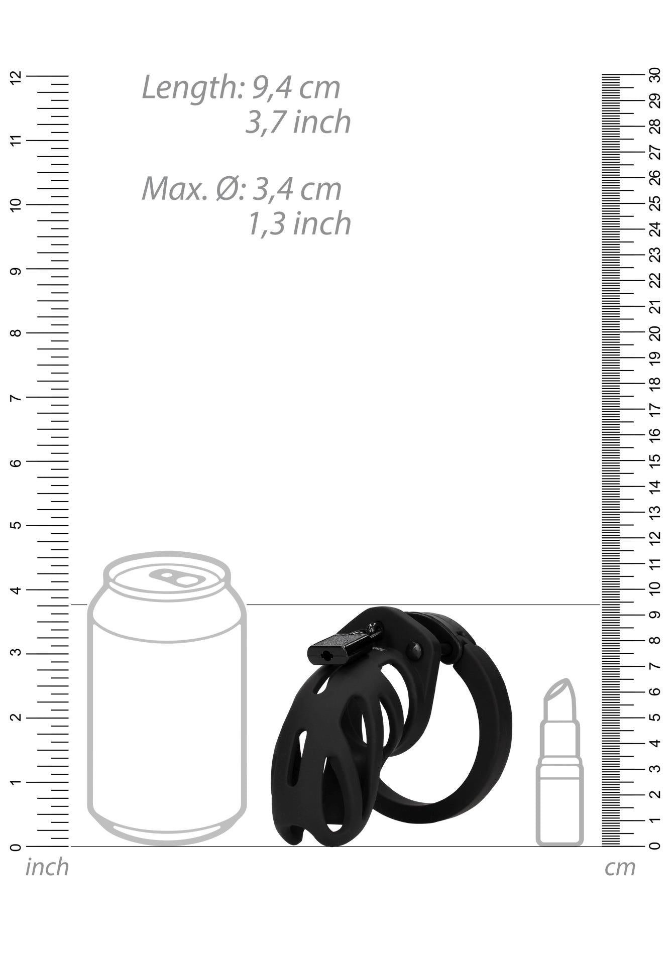 Centură de castitate ManCage Model 24 Neagră 9 cm