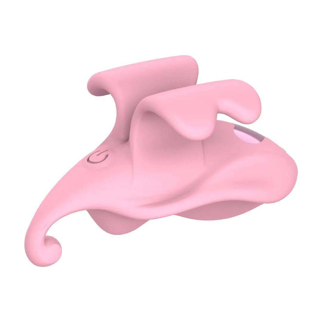 Vibrator pentru deget Loveline din silicon roz, cu 9 moduri
