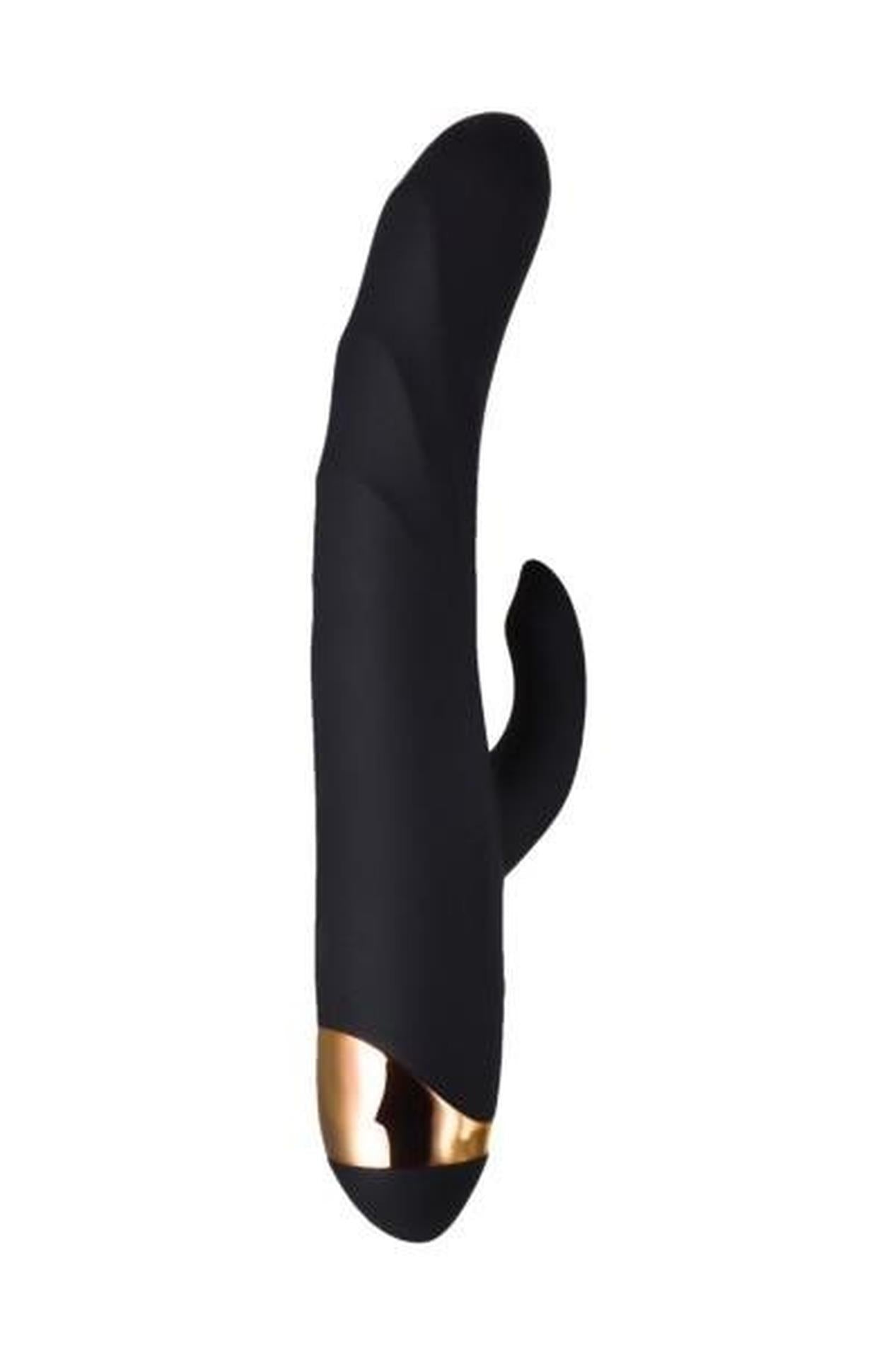 Vibrator WANAME D Splash Thunder din silicon, model iepuraș, negru