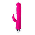 Vibrator iepure JOS BALLE cu bile mobile, silicon, roz, 23 cm