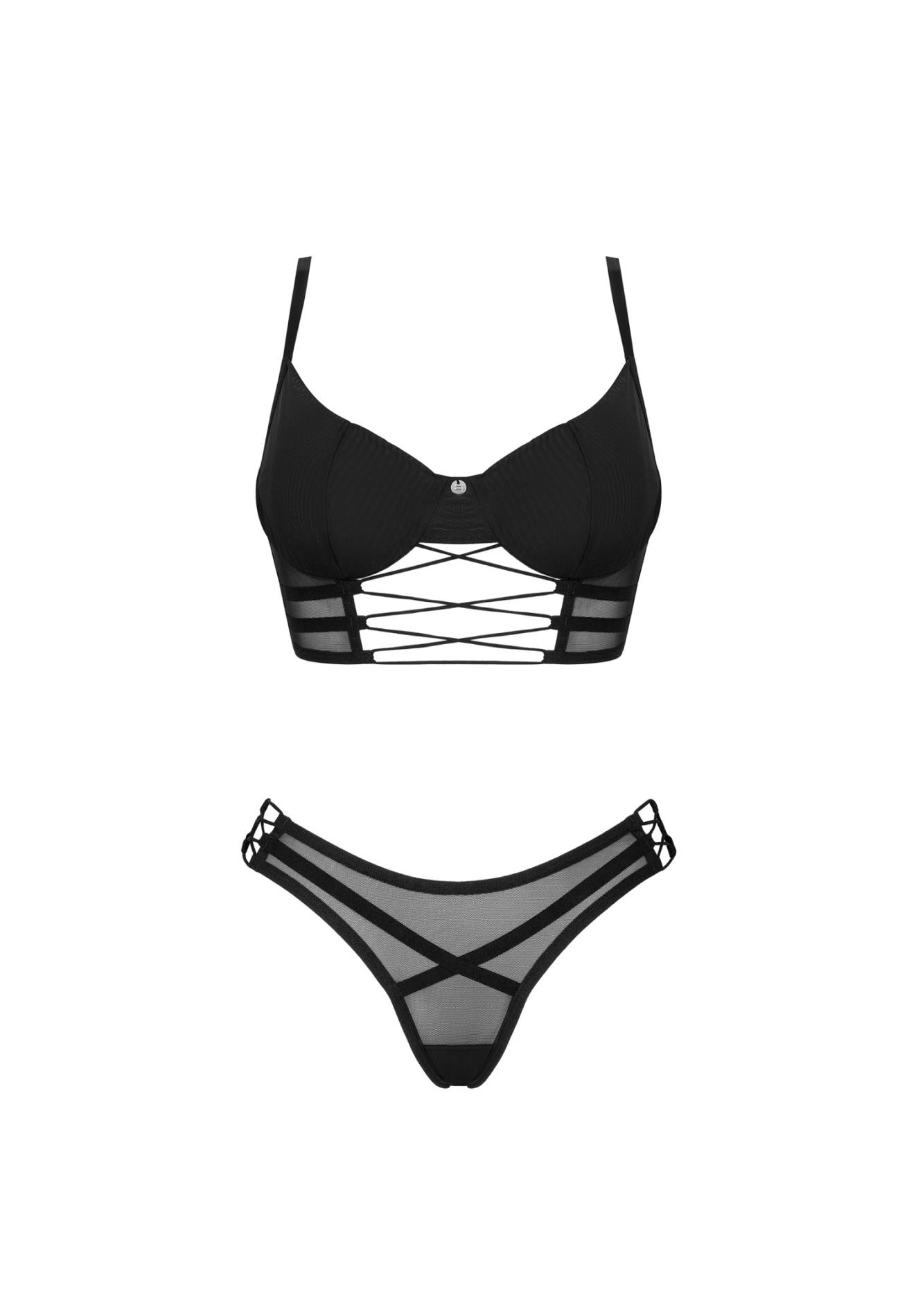 Set lenjerie intimă Obsessive Roxelia negru XS/S