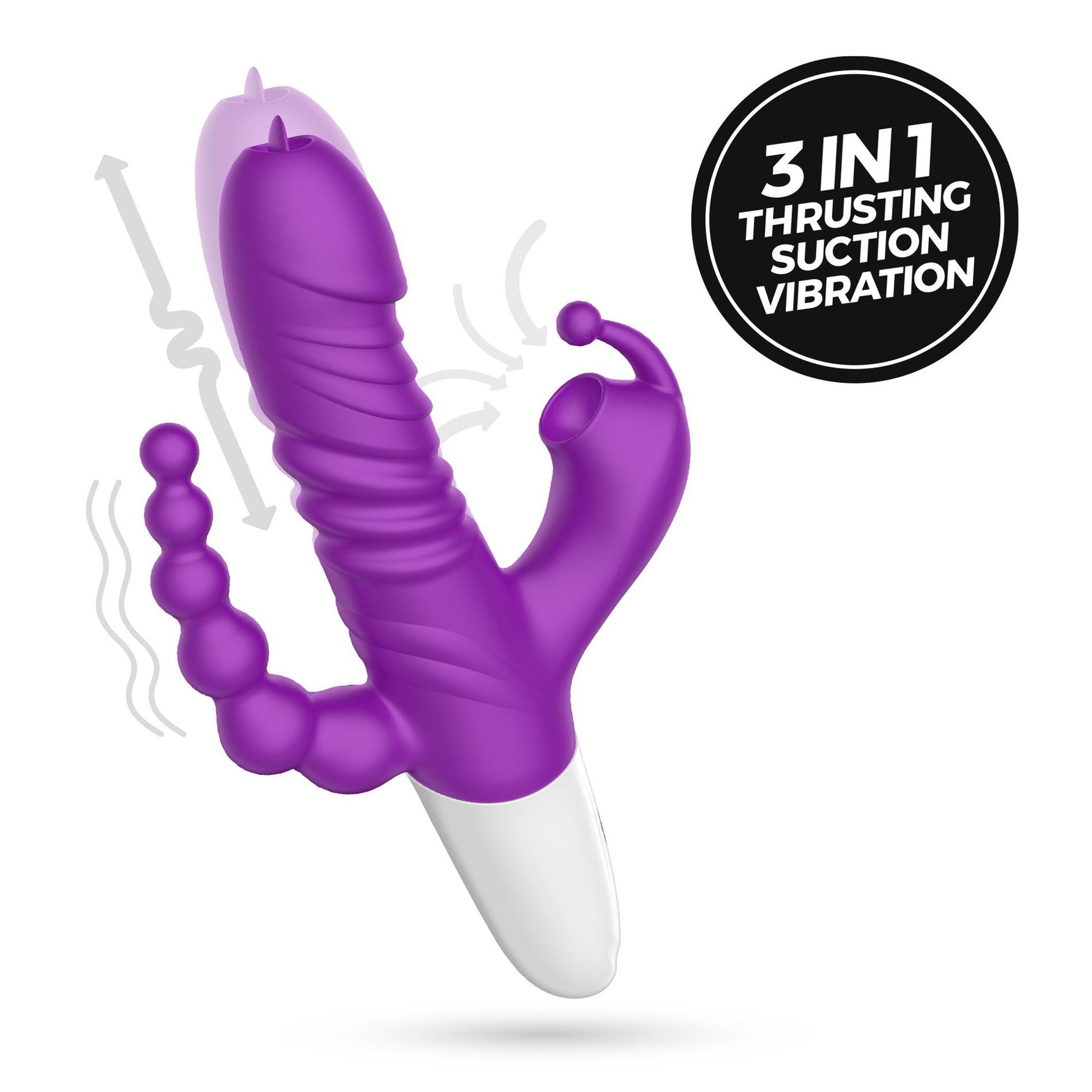 Vibrator Crushious Wrangler pentru punct G cu glisare și aspirație USB 23 cm