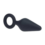 Dop anal din silicon cu buclă Levelz L negru 14 cm