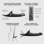 Dildo vibrant cu strap on me pentru orgasm multiplu, M, negru