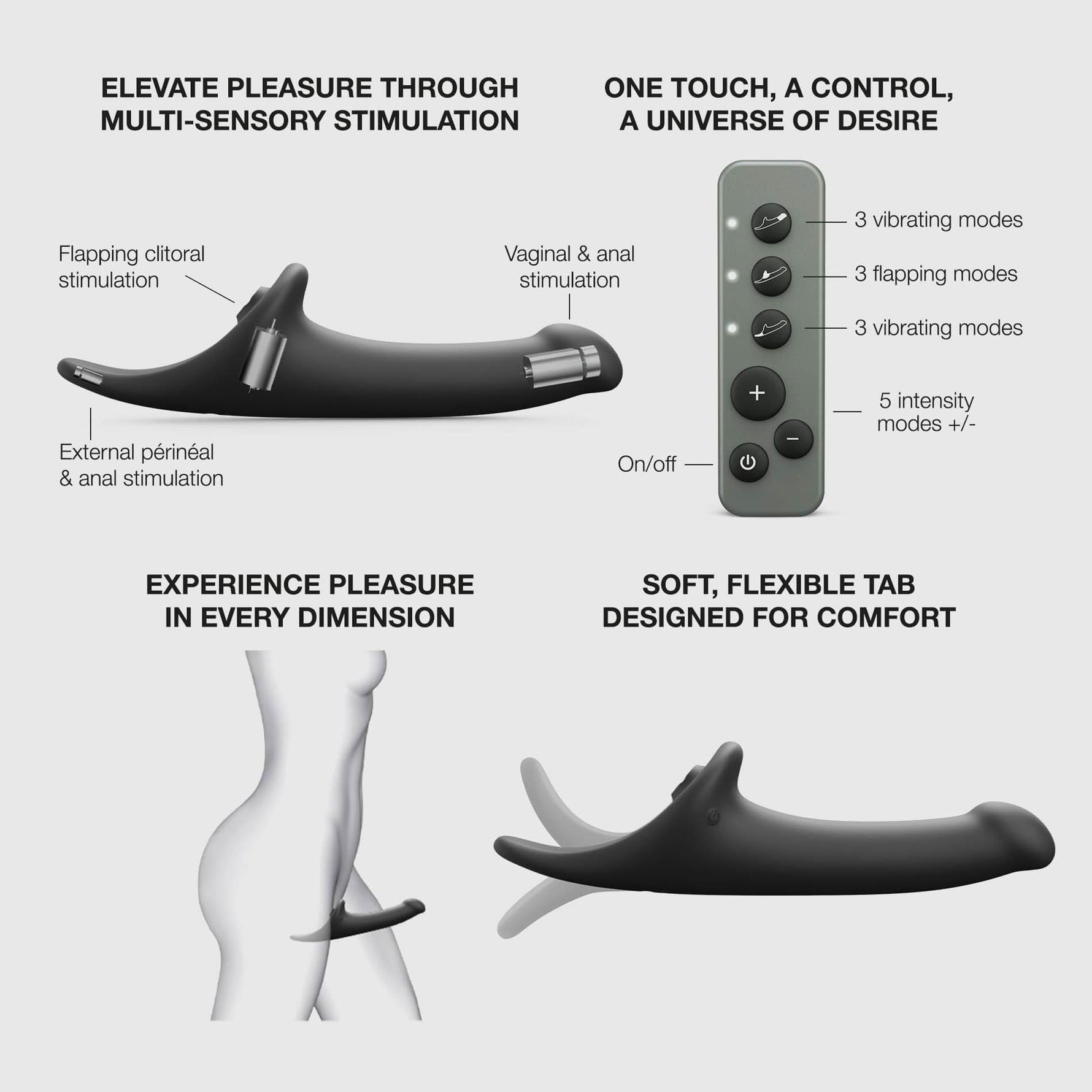 Dildo vibrant cu strap on me pentru orgasm multiplu, M, negru