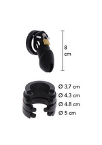 Centură de castitate Hidden Desire din silicon, mare, neagră, 9 cm