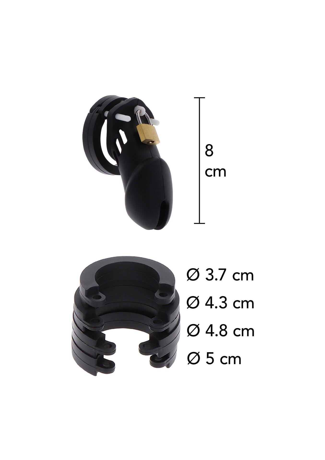 Centură de castitate Hidden Desire din silicon, mare, neagră, 9 cm