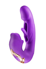 Vibrator Yoba Kissy 3 în 1 Iepuraș Violet USB 17,6 cm