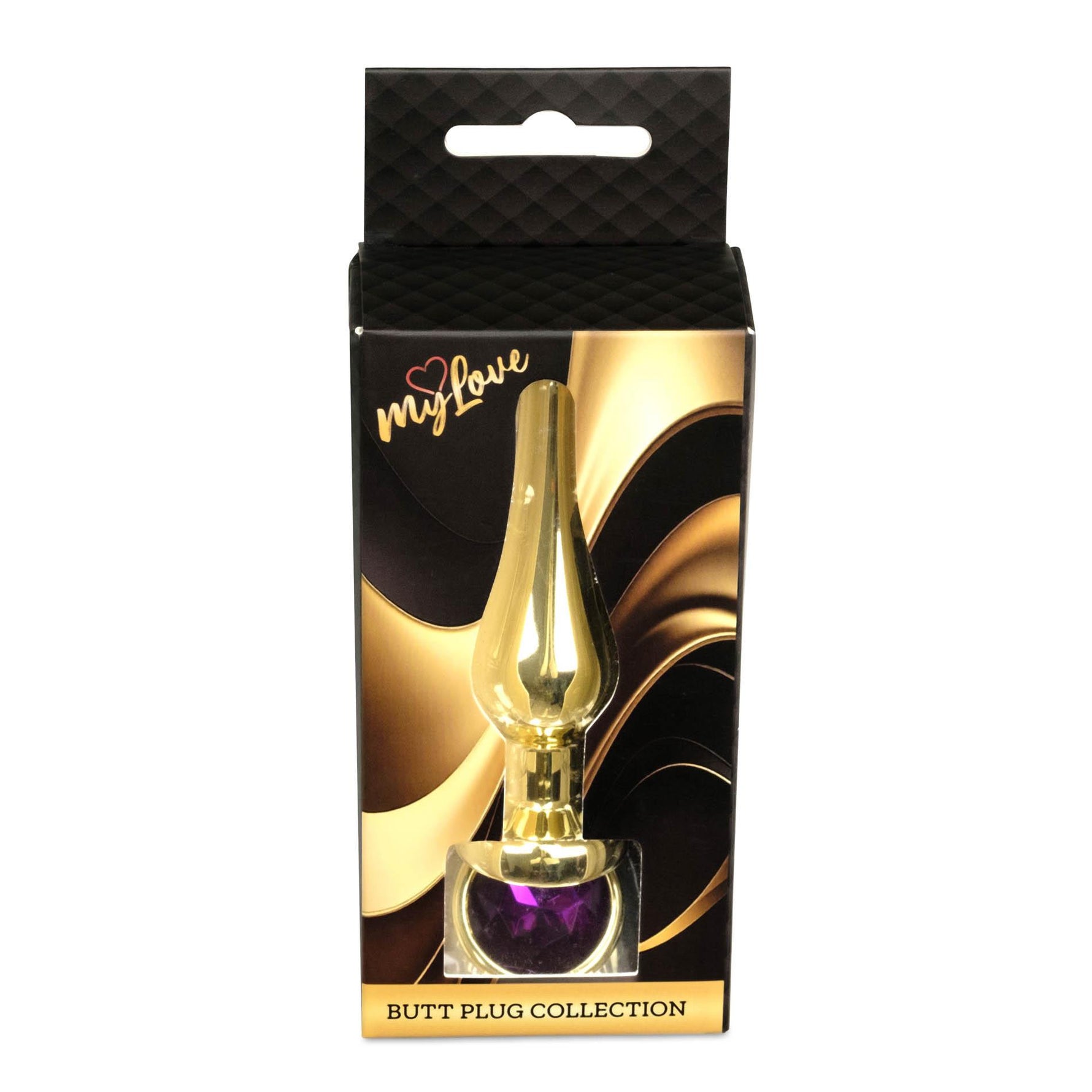 Plug anal din oțel cu diamant MyLove Toys, violet, 9,5 cm