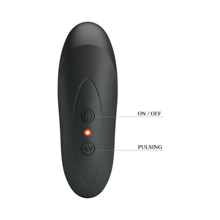 Vibrator anal Pretty Love Archenemy cu 12 pulsații, silicon, USB, negru