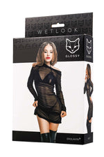 Set de lenjerie lucioasă Sheril wetlook negru L