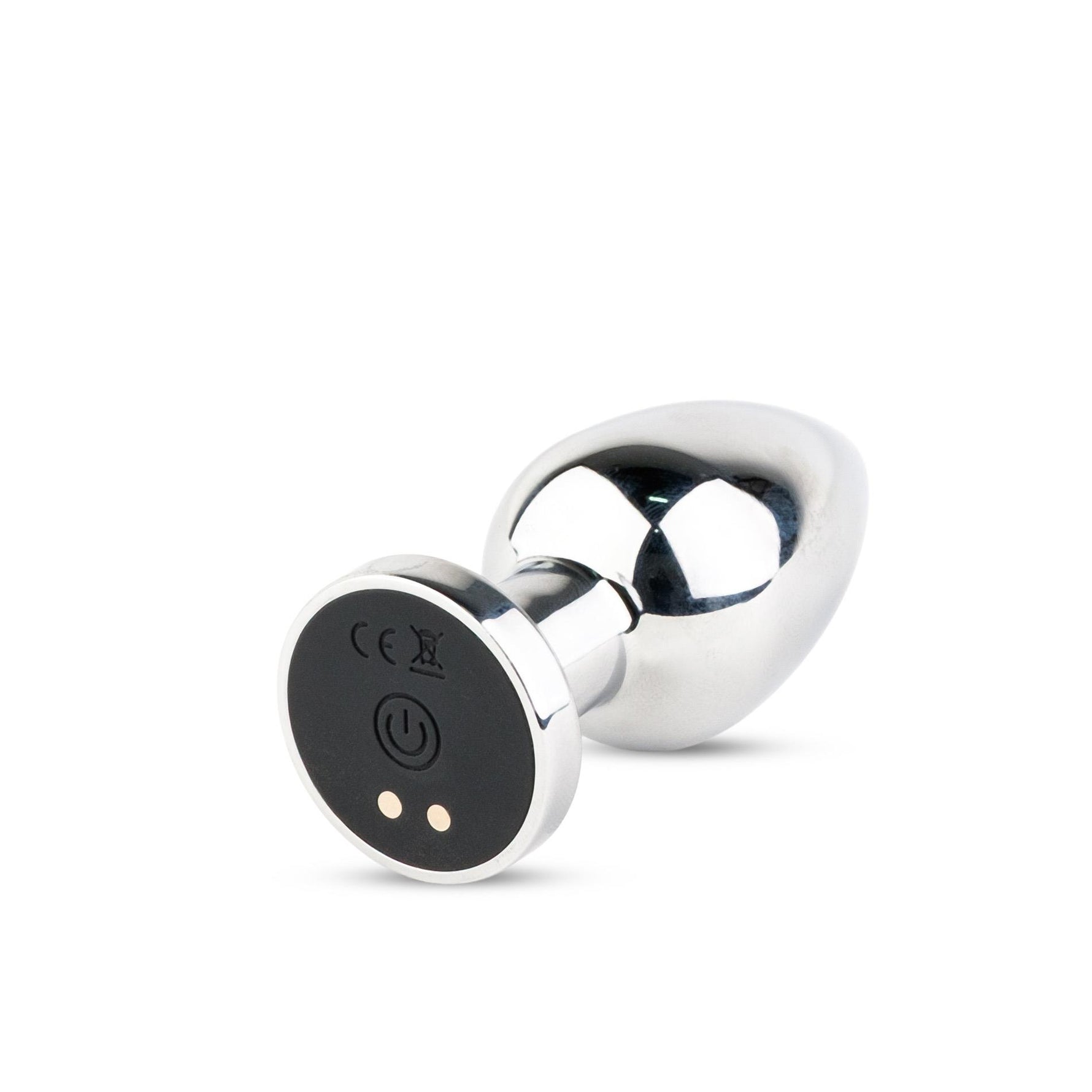 Plug anal vibrant metalic HeavyFun din seria M B cu telecomandă USB