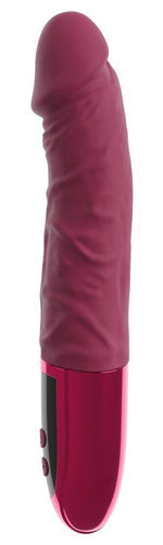 Vibrator realist Beau Coeur Varelo din silicon roșu USB 23 cm