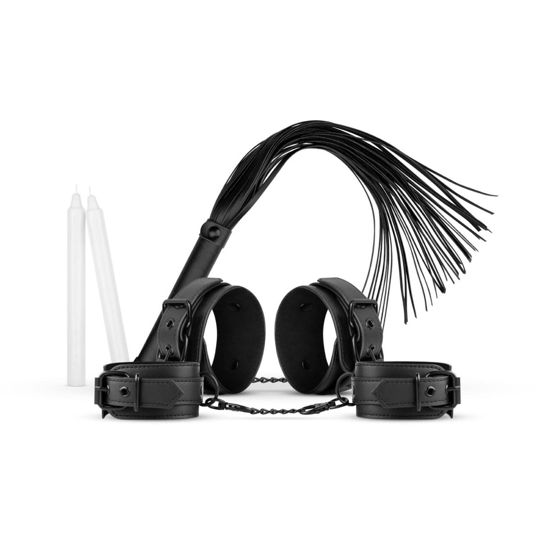 Set de bondage Dormitor Fantezii cu cătușe și lumânări, Negru