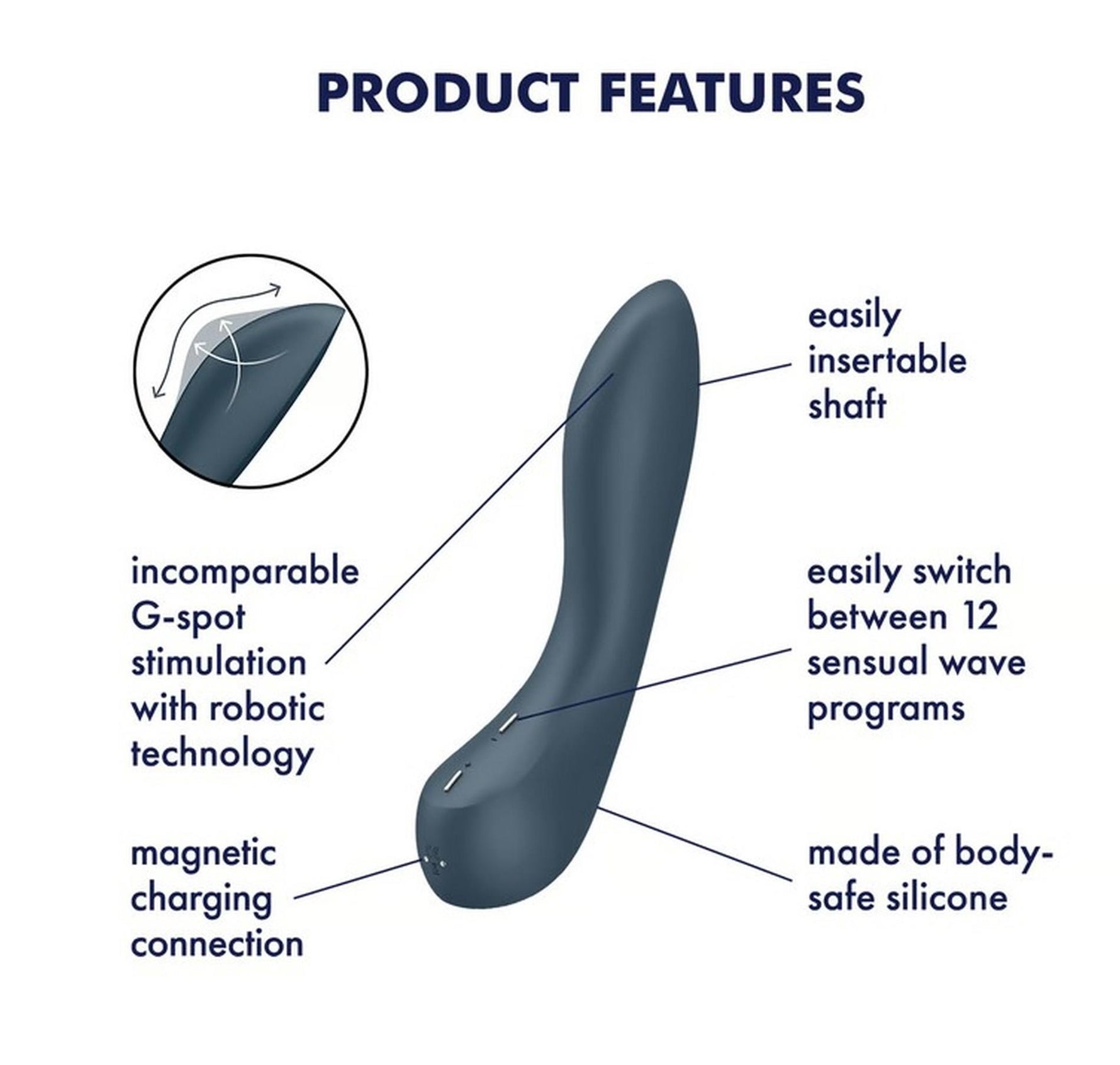 Vibrator Satisfyer Wave 4 din silicon cu USB pentru punctul G