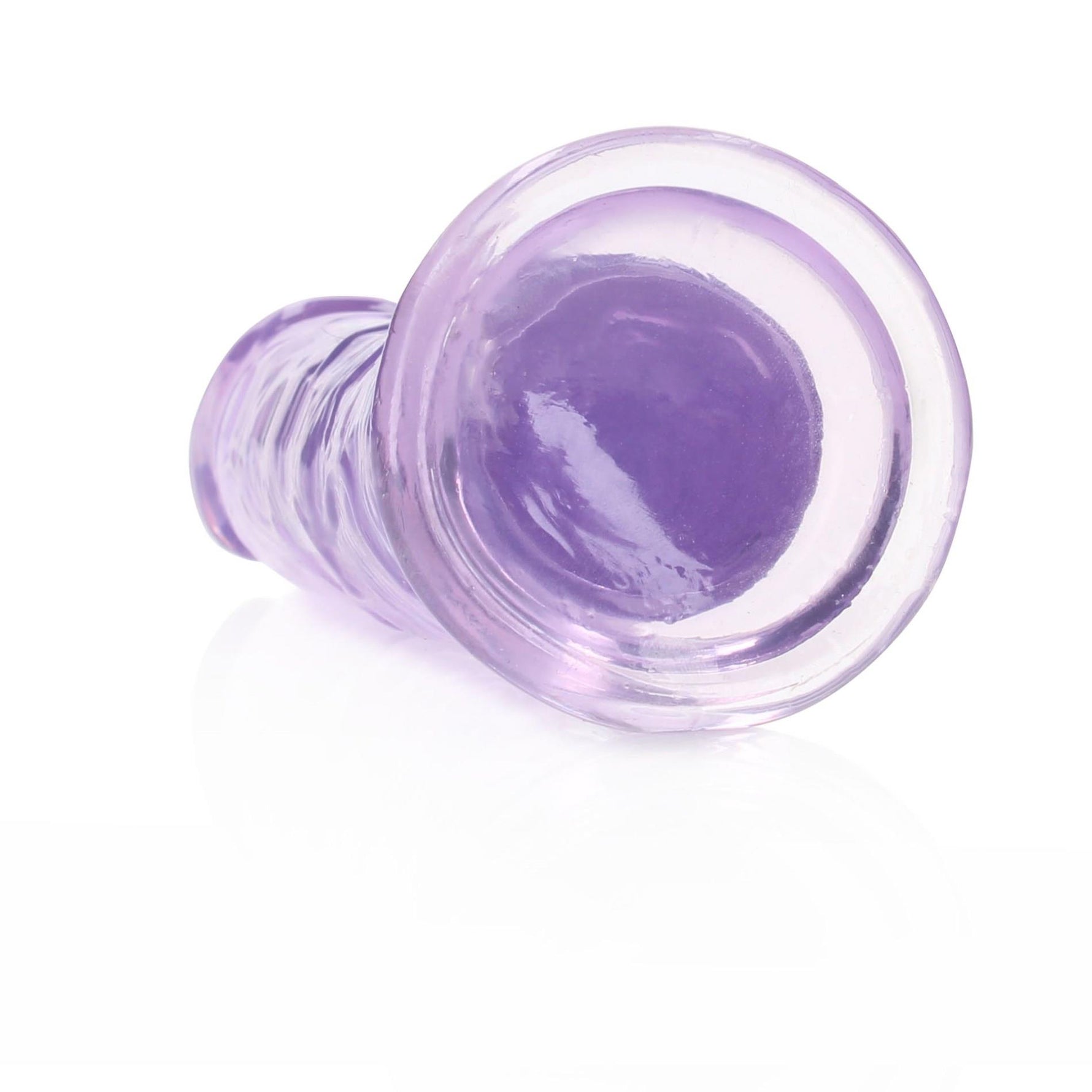 Dildo realist cu gel transparent RealRock de 14,5 cm și ventuză