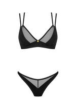 Set lenjerie erotică Nesari Obsessive negru XL/2XL