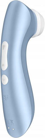 Stimulator clitoridian fără atingere Satisfyer Pro 2+, albastru, cu USB