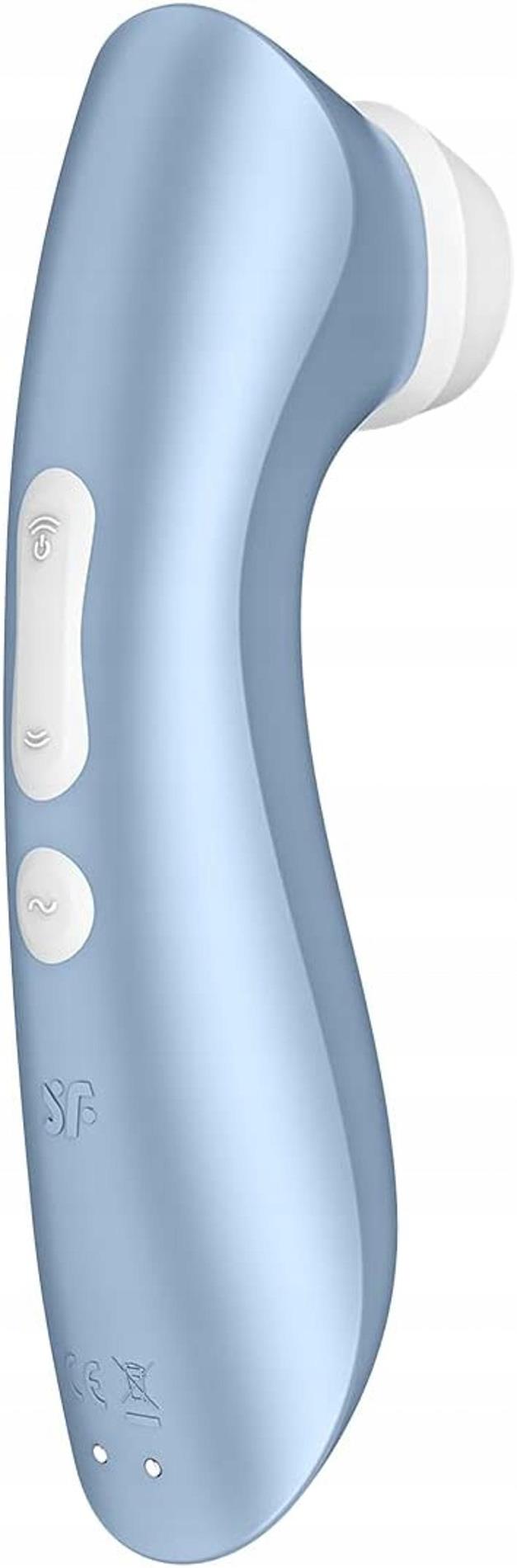 Stimulator clitoridian fără atingere Satisfyer Pro 2+, albastru, cu USB