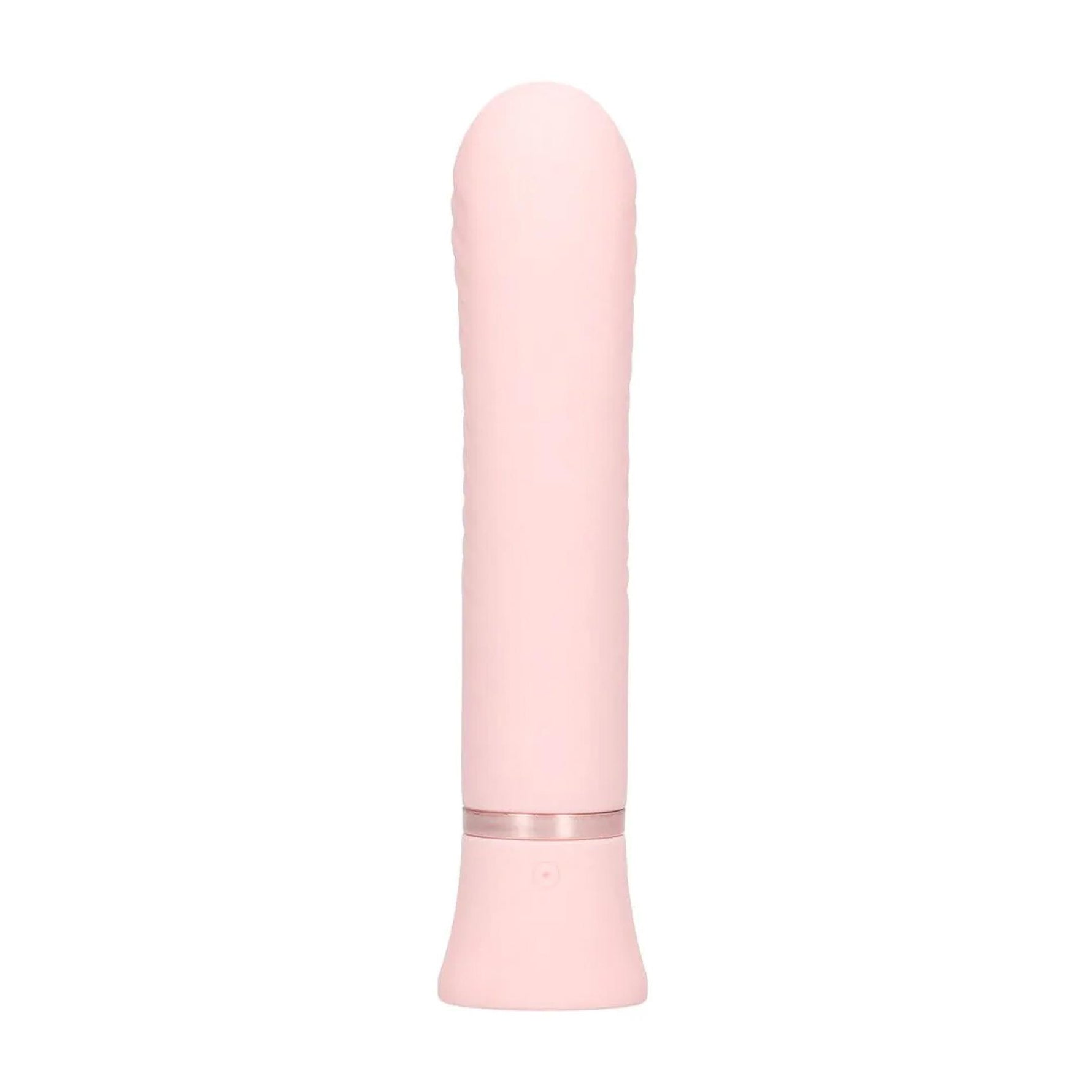 Vibrator Loveline Mystique cu nervuri, model iepuraș, roz, 15,9 cm
