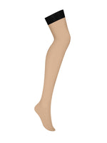 Ciorapi Obsessive S814 cu inserție neagră, culoare nud S/M