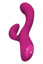 Vibrator USB Iepuraș din silicon Blush Quinn Burgundy 23 cm