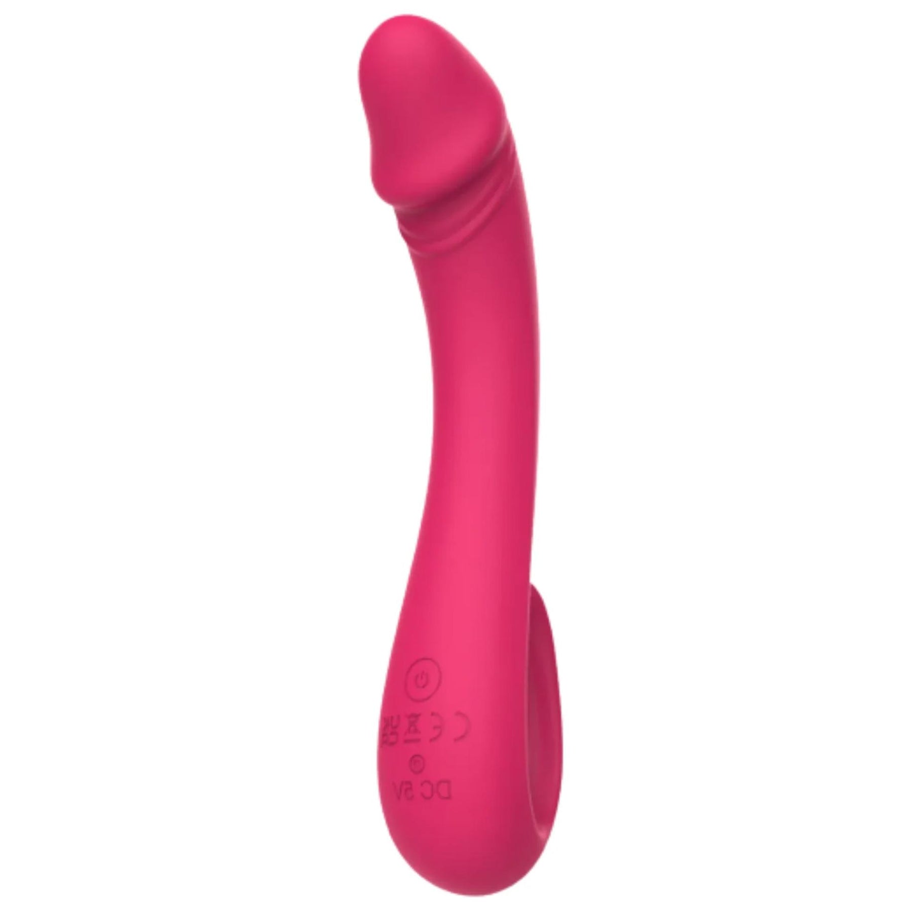 Vibrator Vibey pentru punctul G, flexibil, roz, USB, 19 cm