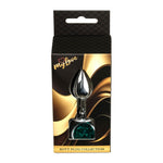 MyLove Toys bijuterii anale argintii dop verde 7 cm