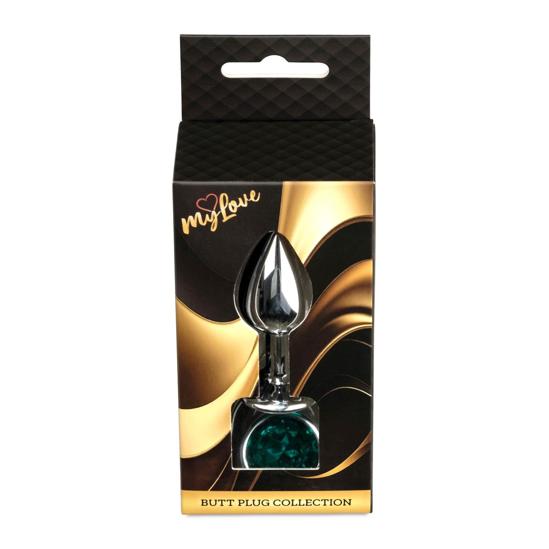 MyLove Toys bijuterii anale argintii dop verde 7 cm