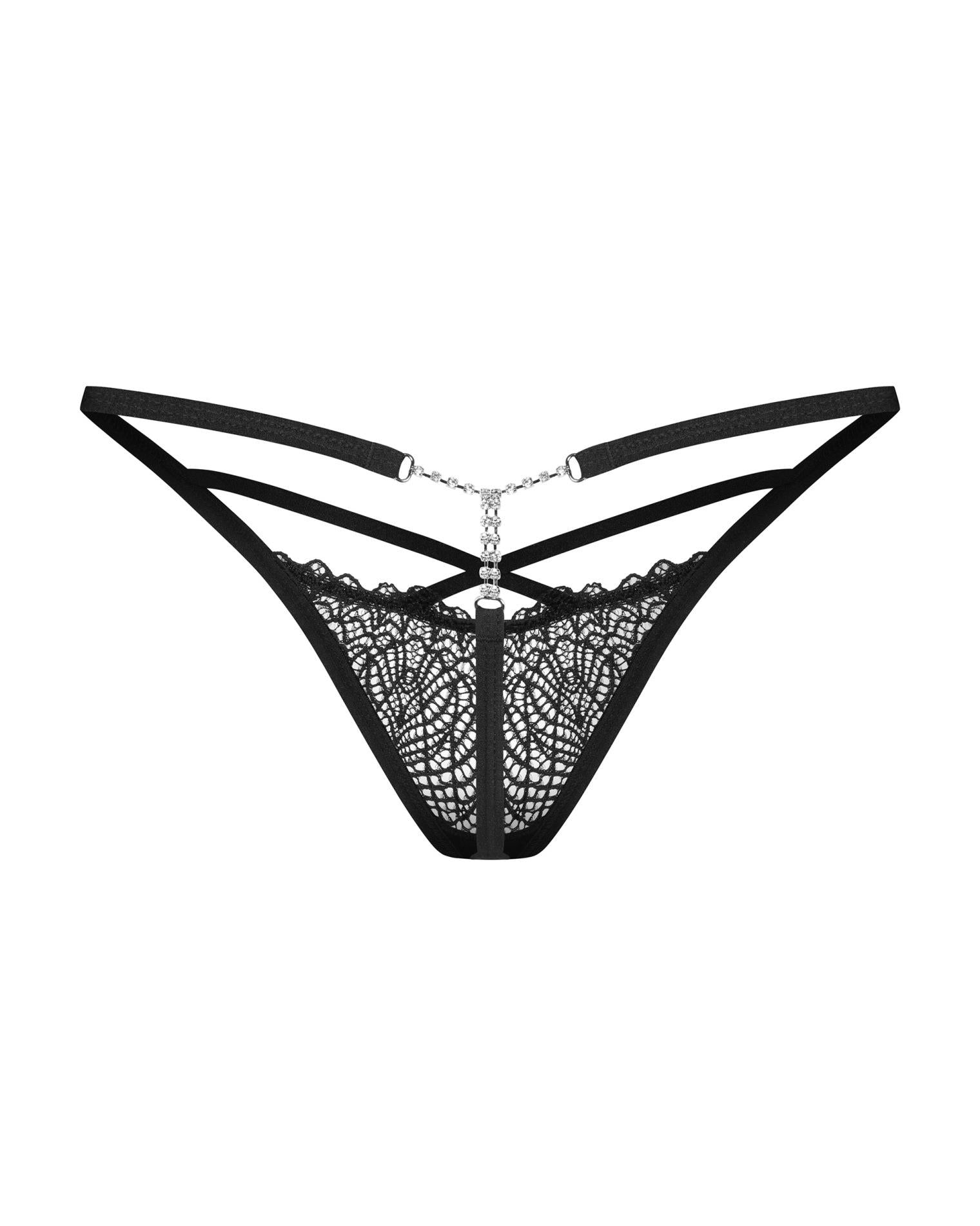 Obsessive Iliosa tanga din dantelă negru L/XL