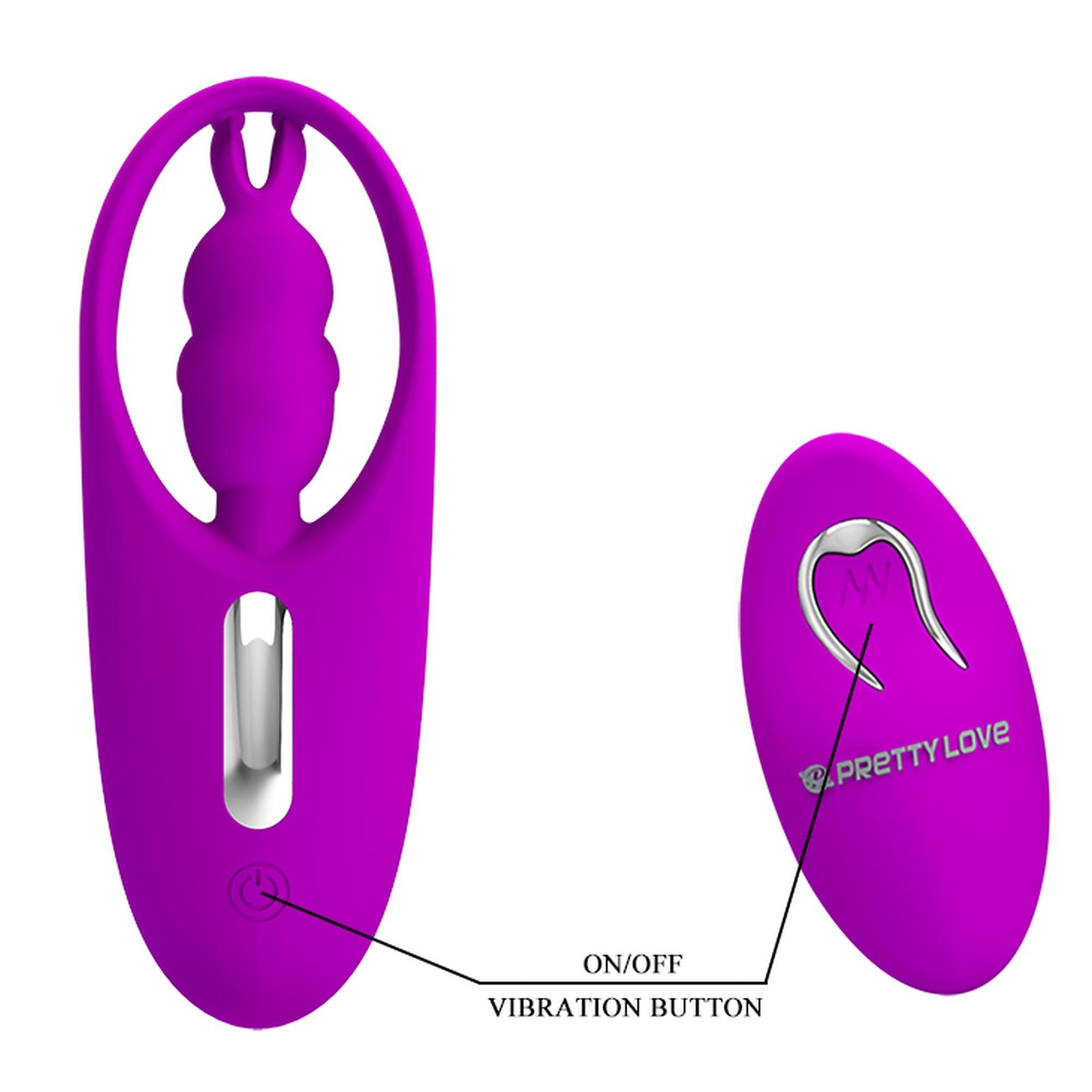 Vibrator Pretty Love din silicon cu model iepuraș, cu 12 funcții, telecomandă USB