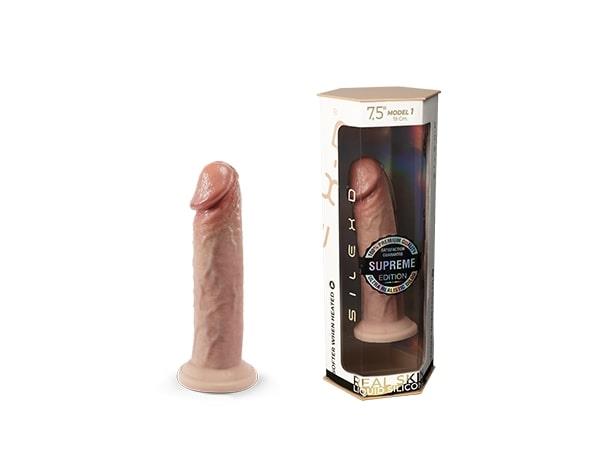 Dildo realist din silicon Silexd Real Skin 19 cm, culoarea pielii