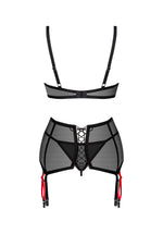 Set de lenjerie intimă Glandez Obsessive din trei piese, negru M/L