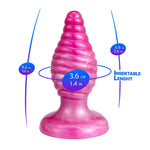 Plug anal spiralat Cherry Silexd roz perlat 9,2 cm