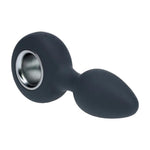 Dop anal vibrant din silicon cu buclă - Negru