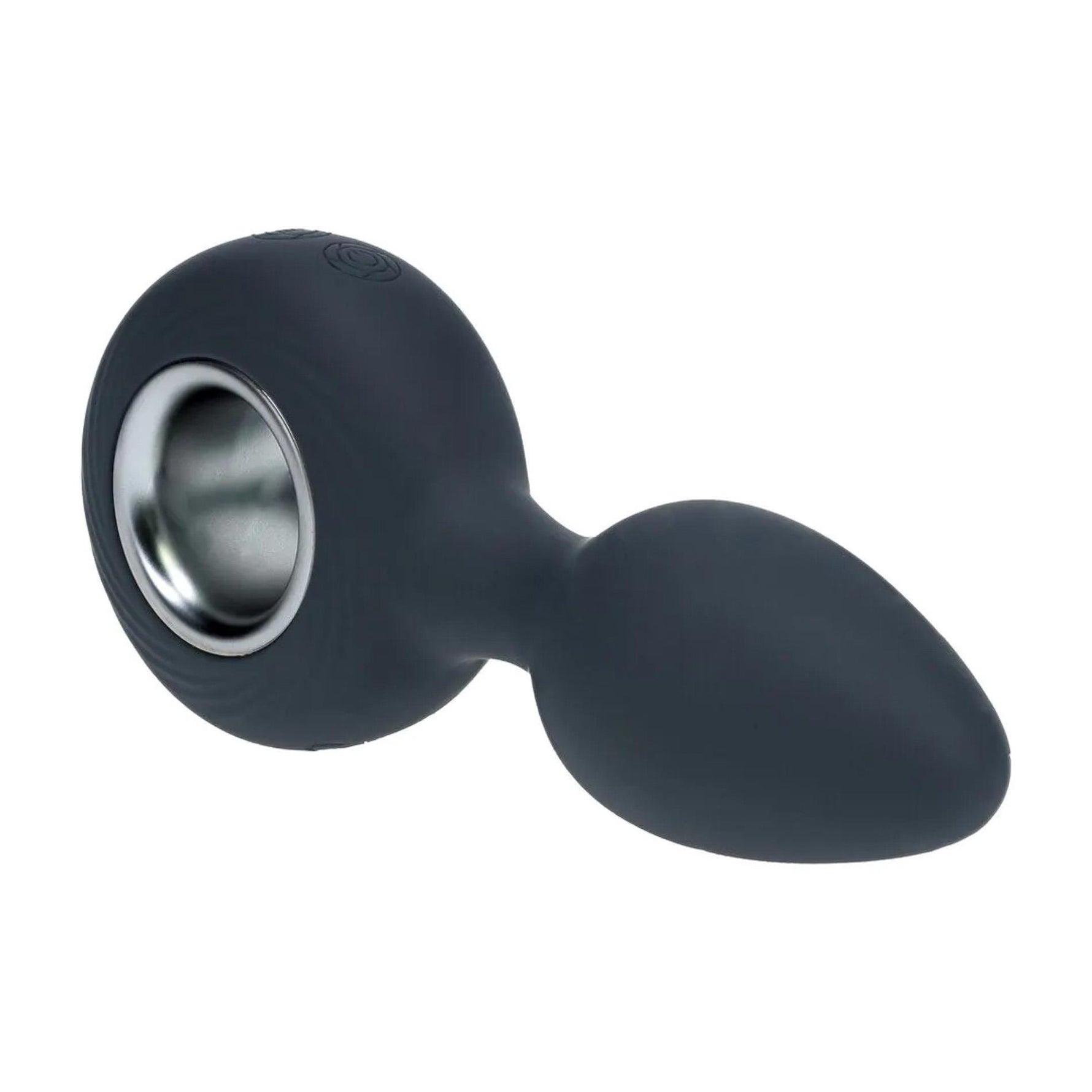 Dop anal vibrant din silicon cu buclă - Negru