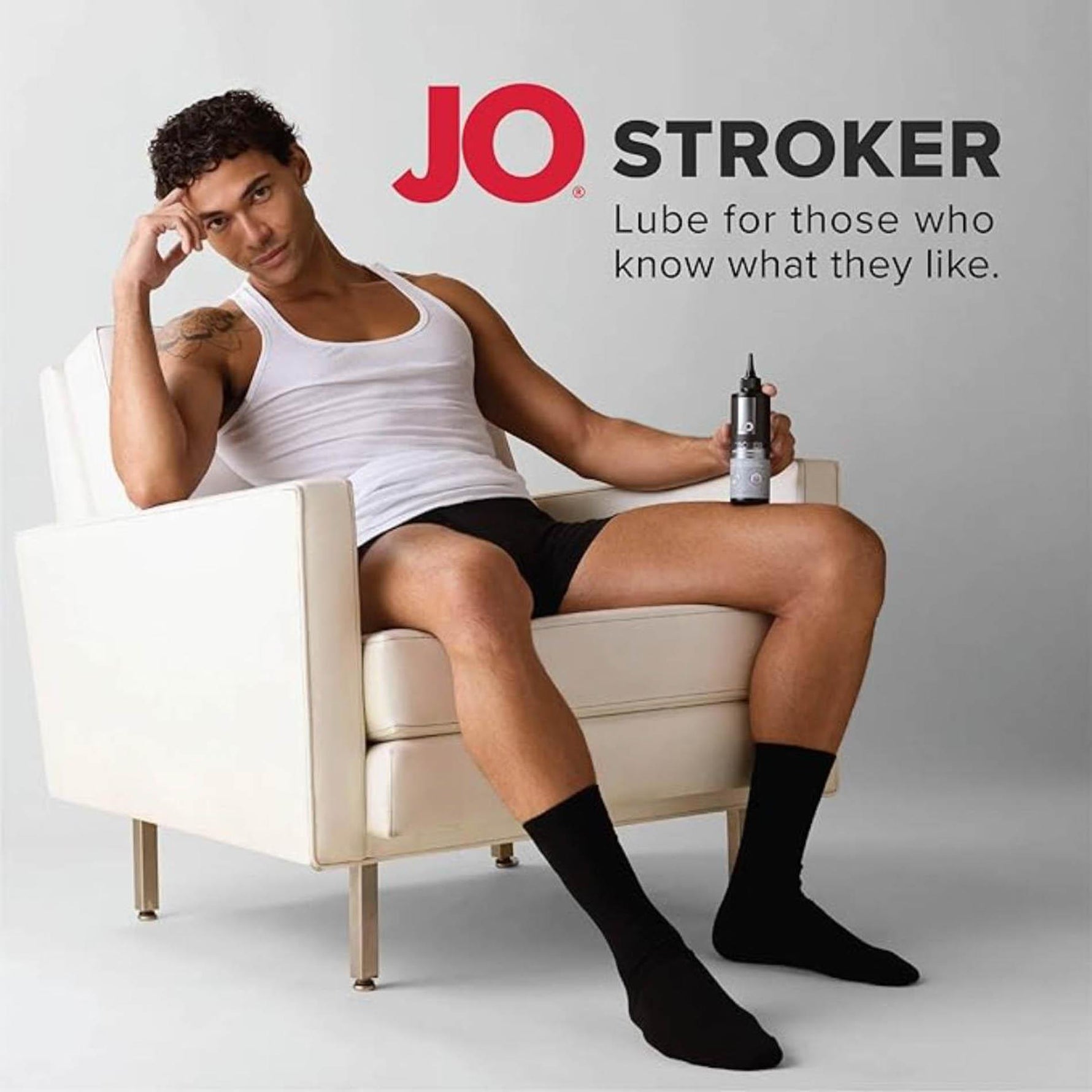 Lubrifiant pe bază de apă Stroker System JO, negru, 240 ml