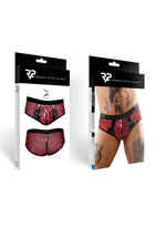 Pantaloni scurți bărbătești Regnes Fetish Planet cu fermoar din vinil zebră M