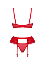 Set lenjerie intimă Chilisa Obsessive din dantelă roșu XL/2XL