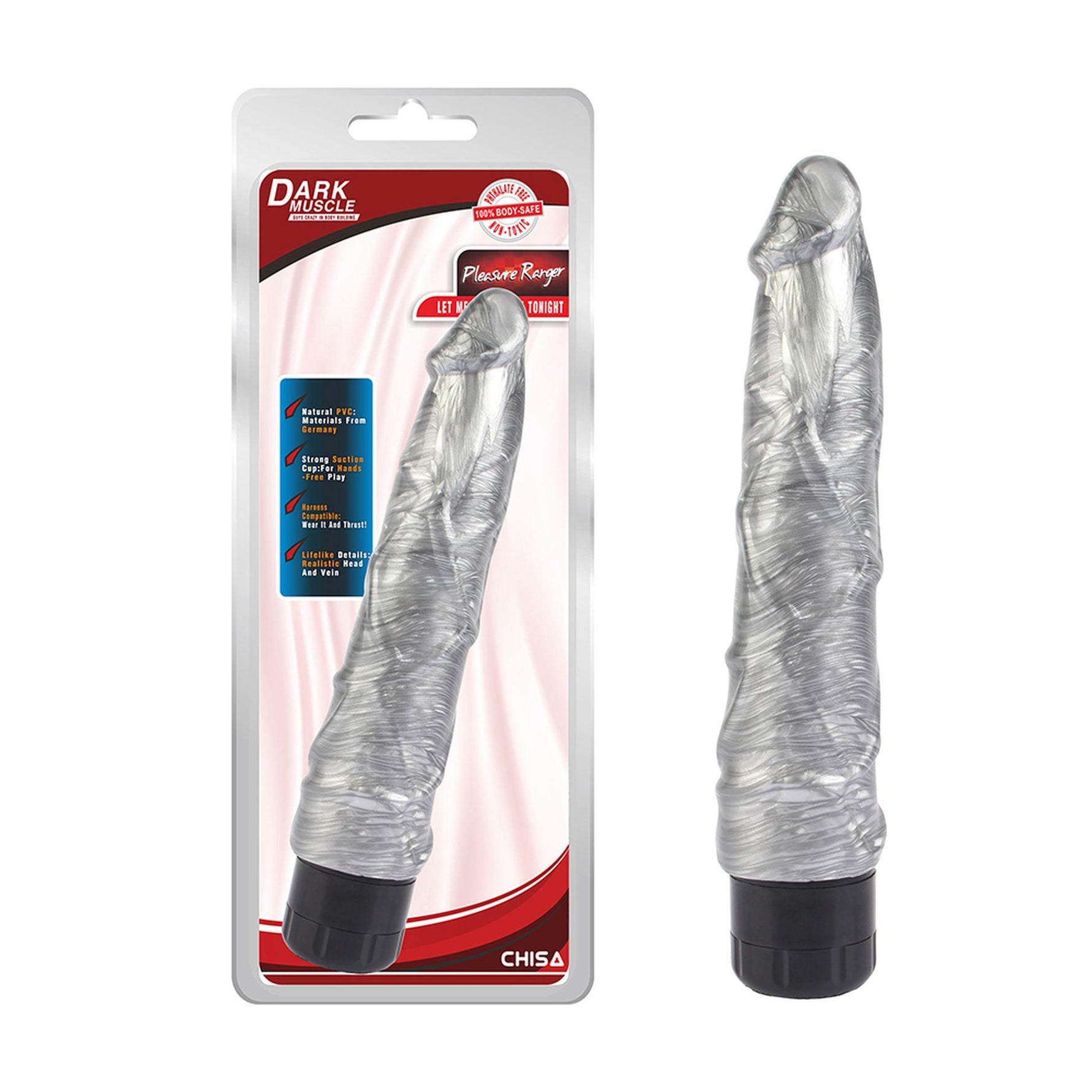 Vibrator Realistic Pleasure Ranger Argintiu DarkMuscle 22,5 cm
