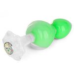 Dop anal din silicon Gemoria, verde strălucitor, cu bilă de oțel