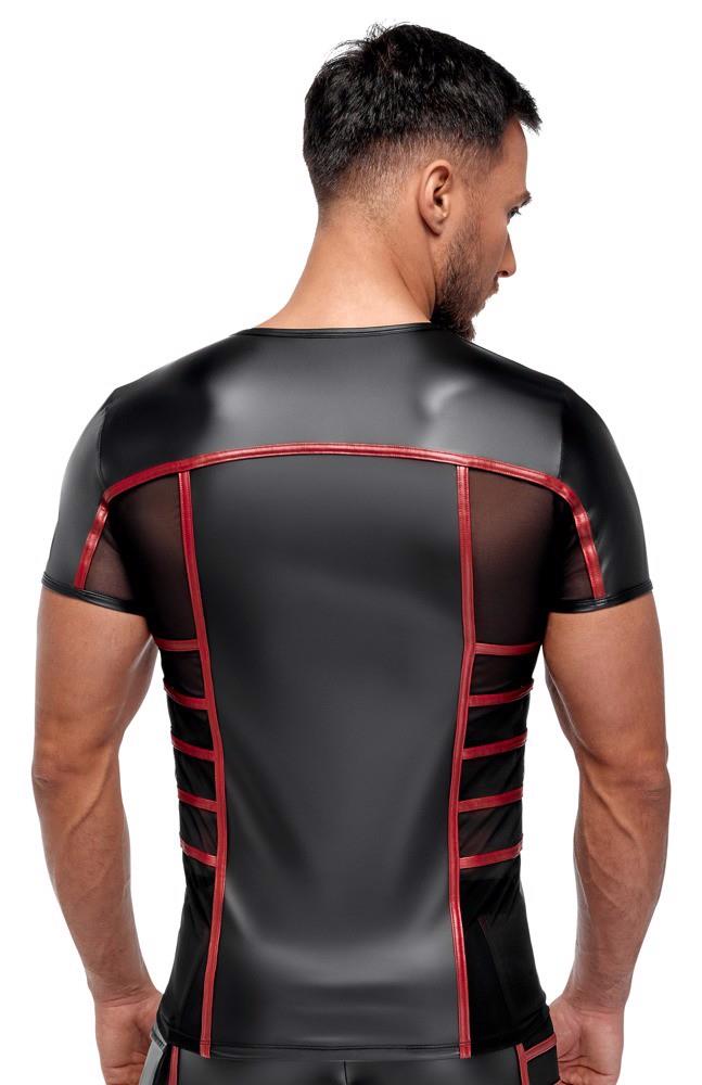 Tricou bărbătesc NEK negru cu dungi roșii, mărimea L