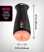 Masturbator cu vibrații și aspirație PDX Elite USB 24,5 cm