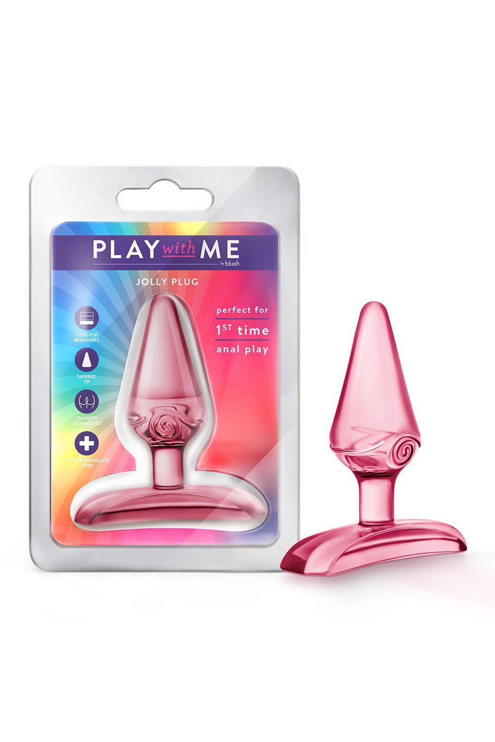 Plug anal Jolly Plug Blush TPE roz 6,9 cm