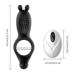 Inel vibrant pentru penis USB, drăguț, negru, din seria B, cu telecomandă, pentru iepurași